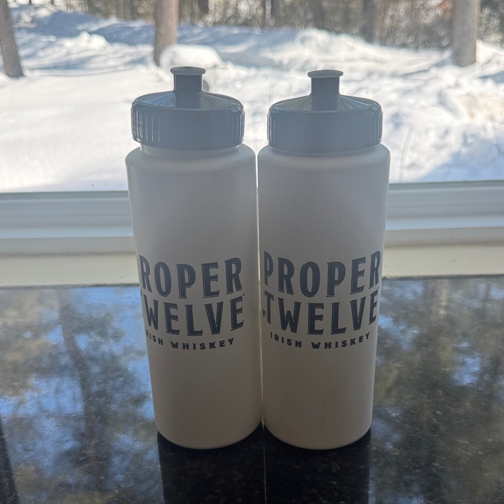 proper Twelve Irish Whiskey White Water Bottle Set NEW